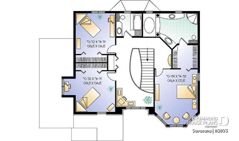 2nd level - Spacious victorian inspired house plan with large master suite - Savasana
