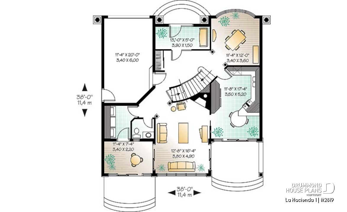 1st level - 4 bedroom mediterranean style home, 2.5 baths, formal dining room, nice private terrace in master bedroom - La Hacienda 1
