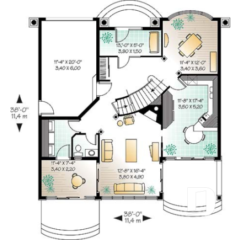 1st level - 4 bedroom mediterranean style home, 2.5 baths, formal dining room, nice private terrace in master bedroom - La Hacienda 1