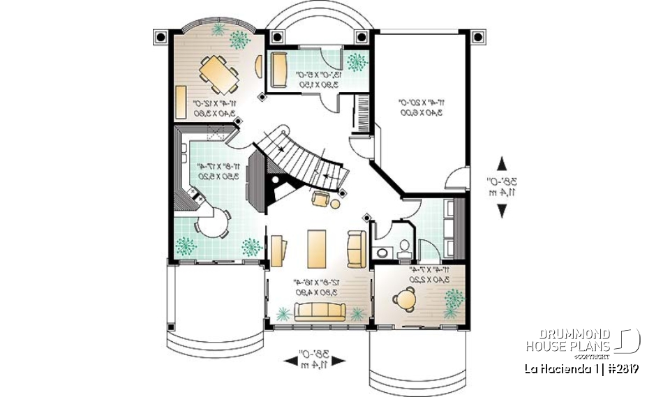 1st level - 4 bedroom mediterranean style home, 2.5 baths, formal dining room, nice private terrace in master bedroom - La Hacienda 1