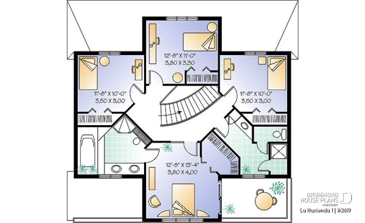2nd level - 4 bedroom mediterranean style home, 2.5 baths, formal dining room, nice private terrace in master bedroom - La Hacienda 1