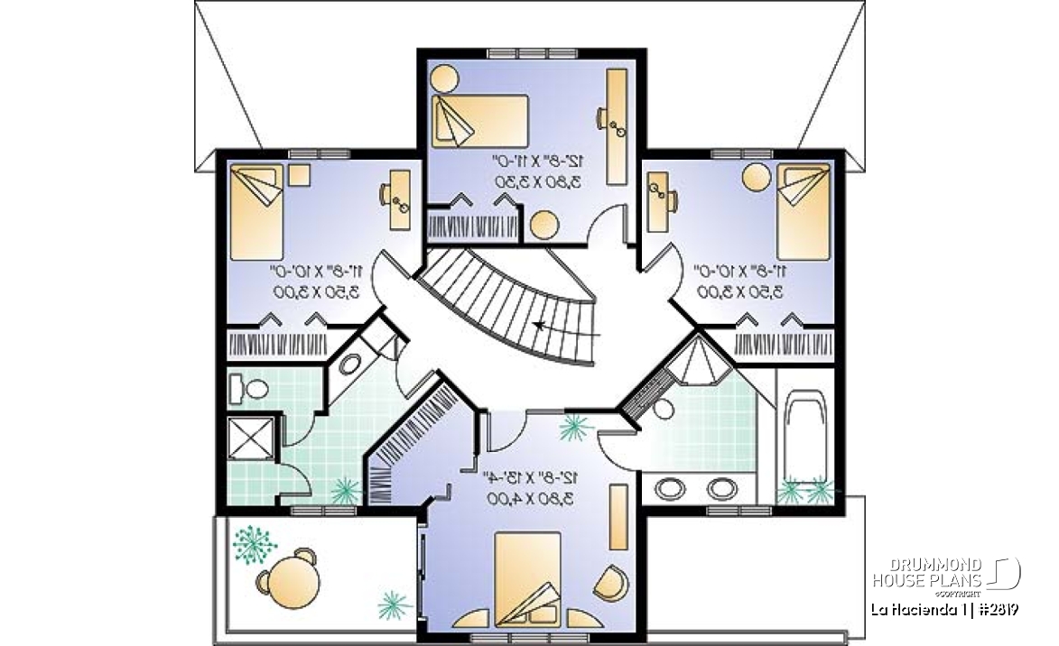 2nd level - 4 bedroom mediterranean style home, 2.5 baths, formal dining room, nice private terrace in master bedroom - La Hacienda 1