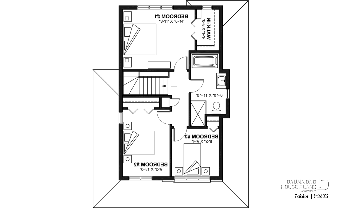 2nd level - Modern Craftsman Two-Storey Home with Garage – Bright Design for Narrow Lots - Fabien