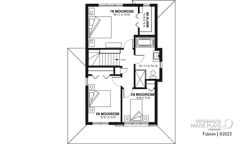 2nd level - Modern Craftsman Two-Storey Home with Garage – Bright Design for Narrow Lots - Fabien