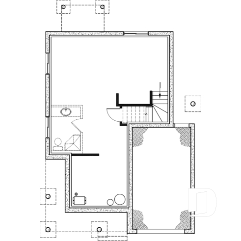 Basement - Modern Craftsman Two-Storey Home with Garage – Bright Design for Narrow Lots - Fabien