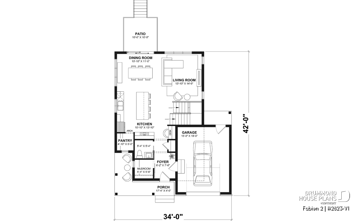 1st level - Two-story country-style home with garage, bright open spaces and cozy family feel - Fabien 2