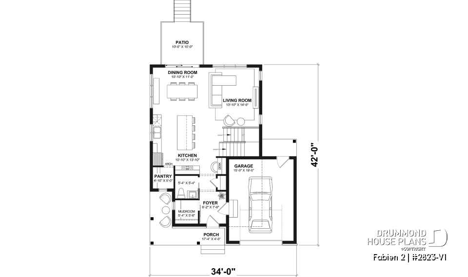 1st level - Two-story country-style home with garage, bright open spaces and cozy family feel - Fabien 2
