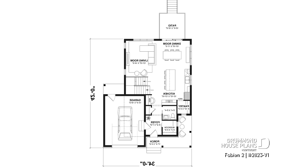 1st level - Two-story country-style home with garage, bright open spaces and cozy family feel - Fabien 2