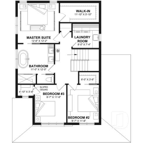 2nd level - Two-story country-style home with garage, bright open spaces and cozy family feel - Fabien 2