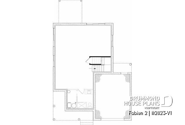 Unfinished basement - Small 2-Story Modern Craftsman with 3 bedrooms, 1.5 baths, open floor plan, kitchen with pantry - Fabien 2