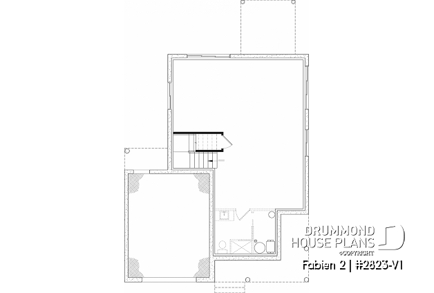 Unfinished basement - Small 2-Story Modern Craftsman with 3 bedrooms, 1.5 baths, open floor plan, kitchen with pantry - Fabien 2