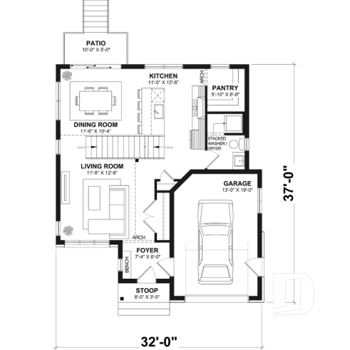 1st level - Modern Crafstman-style home with soaring cathedral ceiling, bright mezzanine, and natural light - Hanout