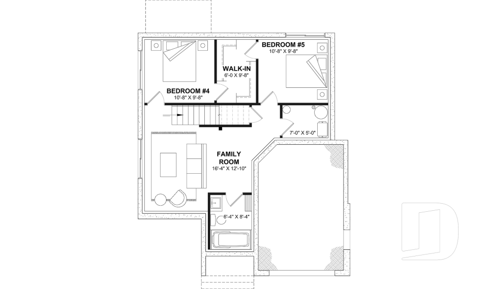Basement - Modern Crafstman-style home with soaring cathedral ceiling, bright mezzanine, and natural light - Hanout