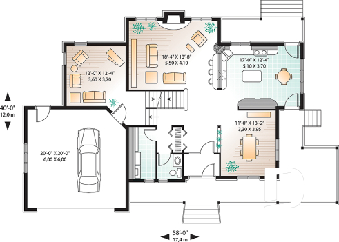 1st level - Master suite with fireplace, 2 living rooms, 9' ceiling, 3 to 4 bedrooms, garage - The Beechwood