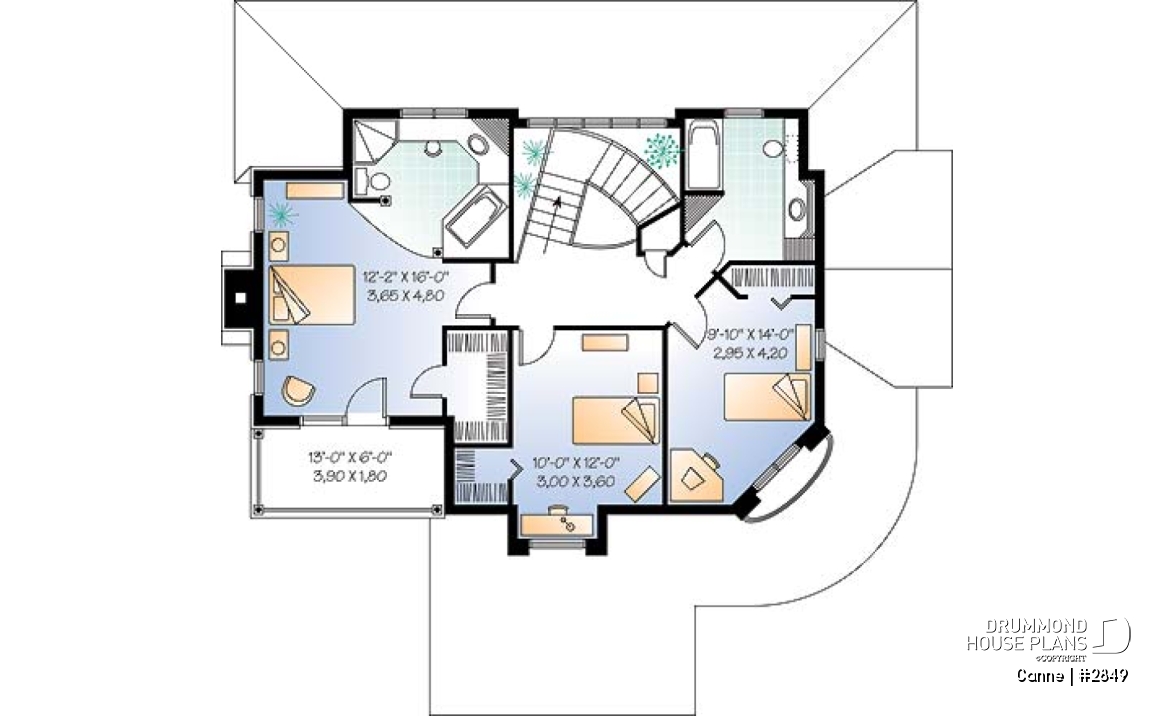 2nd level - Spacious master suite with private balcony, home office - Canne