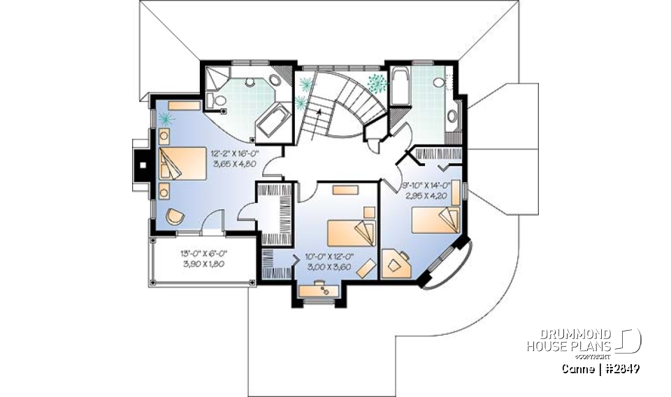 2nd level - Spacious master suite with private balcony, home office - Canne