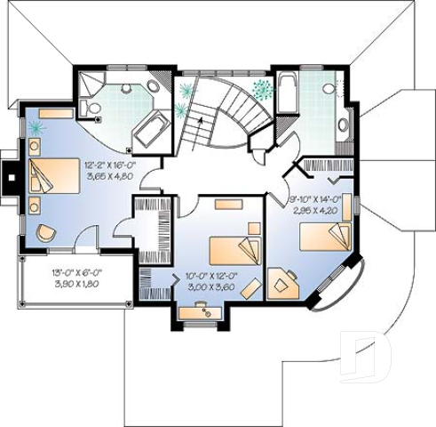 2nd level - Spacious master suite with private balcony, home office - Canne