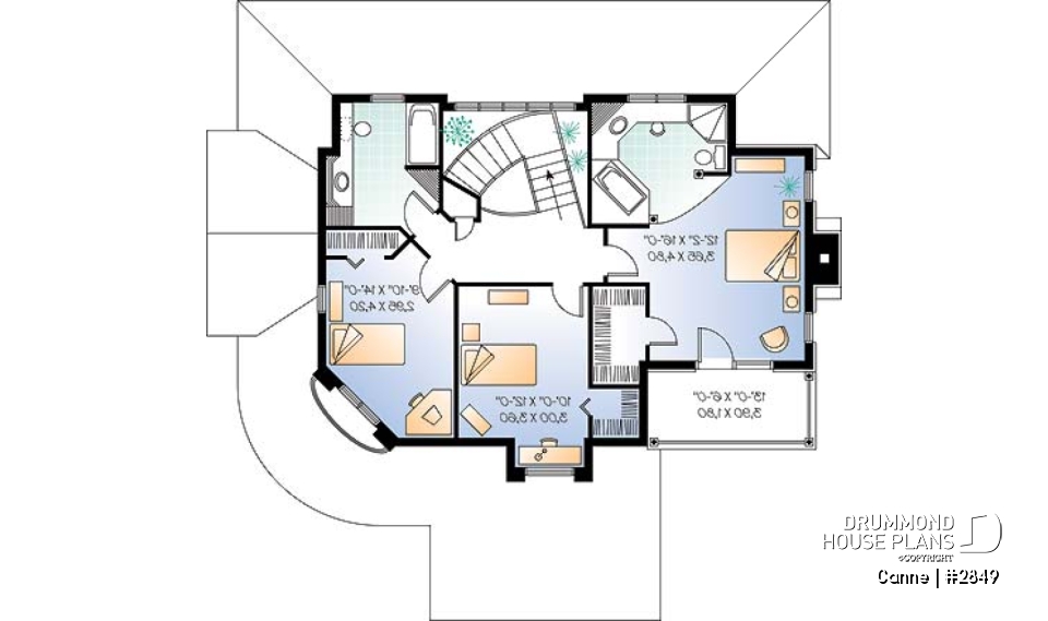 2nd level - Spacious master suite with private balcony, home office - Canne