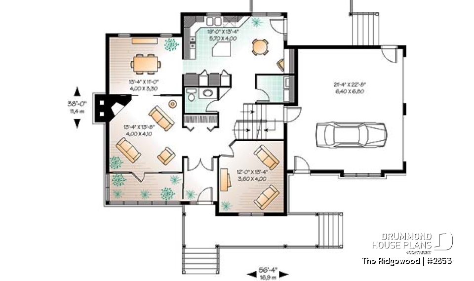 1st level - Beautiful Country Rustic home, large bonus space, solarium, 9' ceiling on main floor, side garage - The Ridgewood