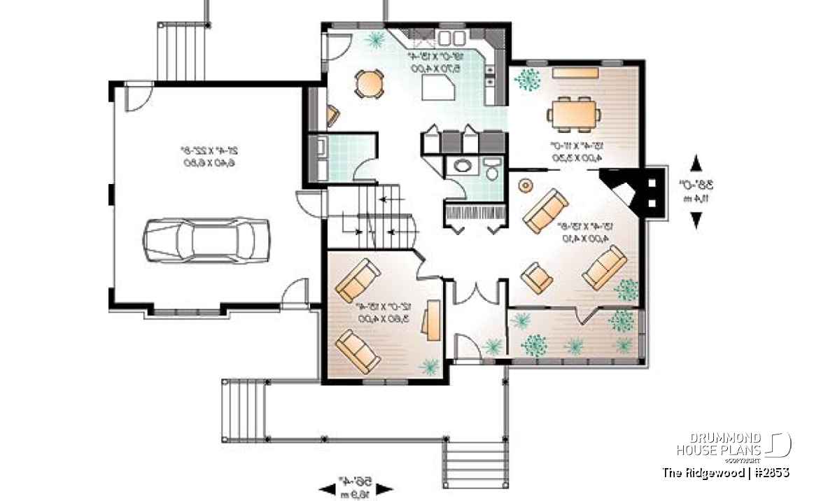 1st level - Beautiful Country Rustic home, large bonus space, solarium, 9' ceiling on main floor, side garage - The Ridgewood