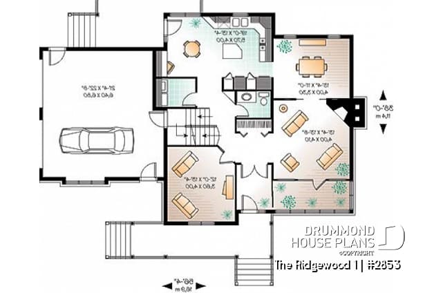 1st level - Beautiful Country Rustic home, large bonus space, solarium, 9' ceiling on main floor, side garage - The Ridgewood