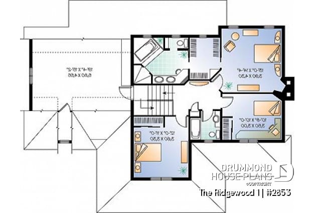 2nd level - Beautiful Country Rustic home, large bonus space, solarium, 9' ceiling on main floor, side garage - The Ridgewood