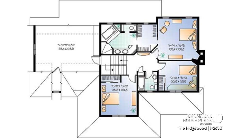 2nd level - Beautiful Country Rustic home, large bonus space, solarium, 9' ceiling on main floor, side garage - The Ridgewood