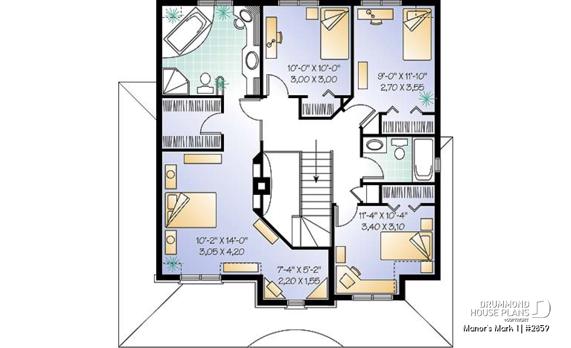 2nd level - 4 bedroom home design, 2 living rooms, large kitchen, charming master suite - Manor's Mark 1