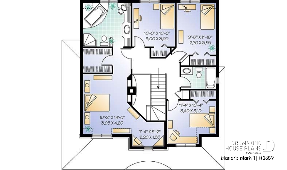 2nd level - 4 bedroom home design, 2 living rooms, large kitchen, charming master suite - Manor's Mark 1