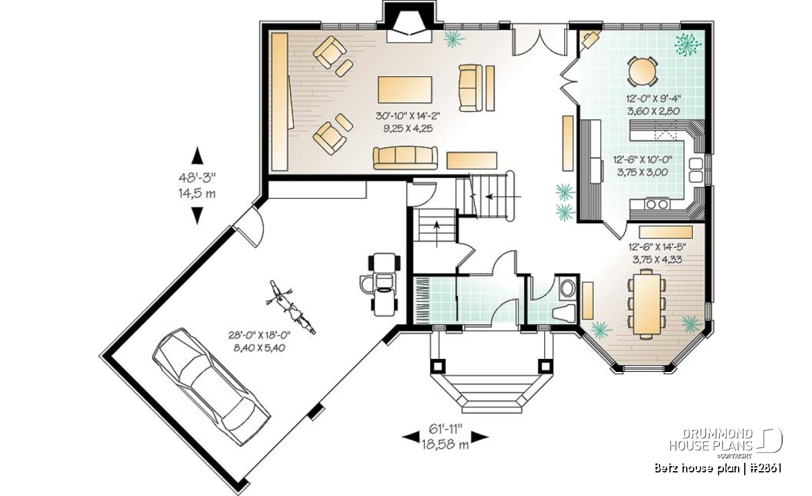 1st level - Prestigious 4 to 5 bedroom, betz house plan, 2-car garage, formal dining room, 2nd floor laundry, master suite - Betz house plan