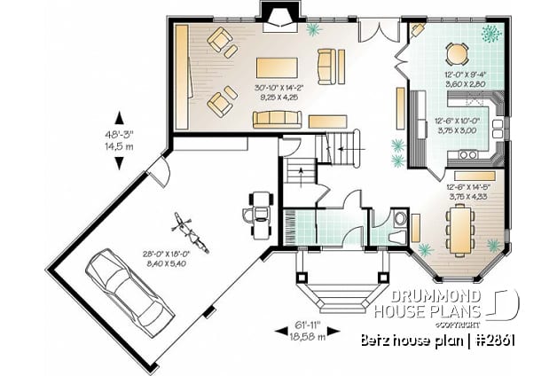 1st level - Prestigious 4 to 5 bedroom, betz house plan, 2-car garage, formal dining room, 2nd floor laundry, master suite - Betz house plan