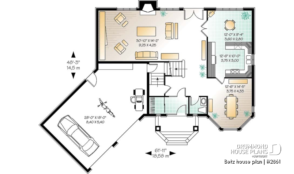 1st level - Prestigious 4 to 5 bedroom, betz house plan, 2-car garage, formal dining room, 2nd floor laundry, master suite - Betz house plan