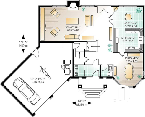 1st level - Prestigious 4 to 5 bedroom, betz house plan, 2-car garage, formal dining room, 2nd floor laundry, master suite - Betz house plan