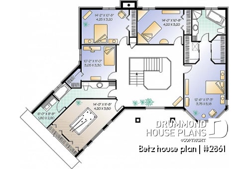 2nd level - Prestigious 4 to 5 bedroom, betz house plan, 2-car garage, formal dining room, 2nd floor laundry, master suite - Betz house plan