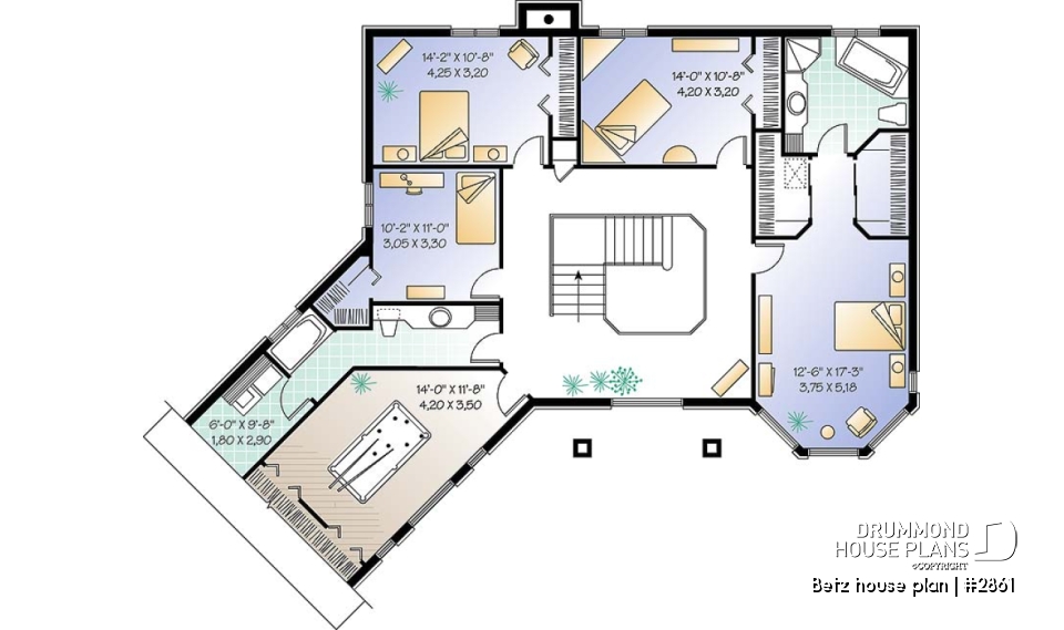 2nd level - Prestigious 4 to 5 bedroom, betz house plan, 2-car garage, formal dining room, 2nd floor laundry, master suite - Betz house plan