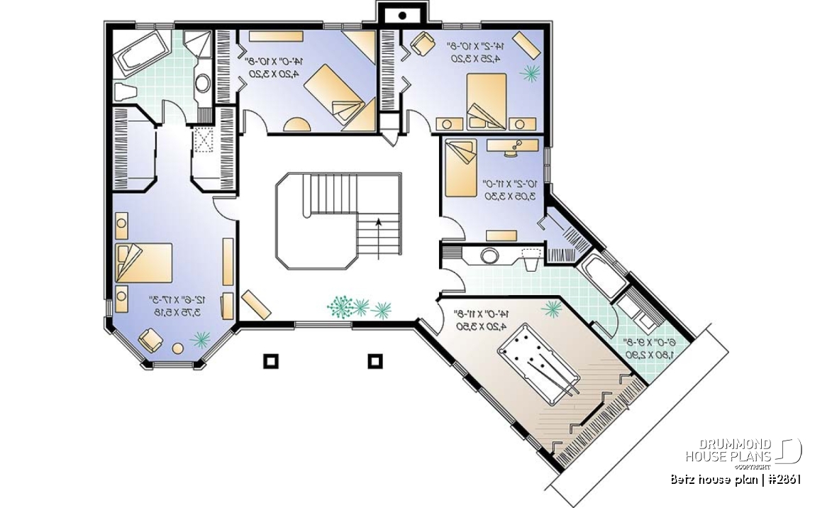2nd level - Prestigious 4 to 5 bedroom, betz house plan, 2-car garage, formal dining room, 2nd floor laundry, master suite - Betz house plan