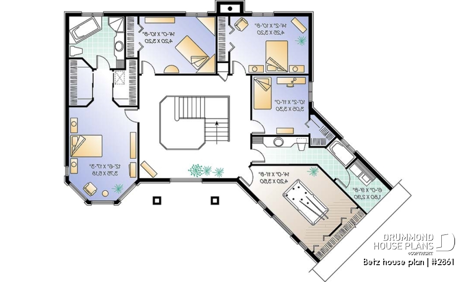 2nd level - Prestigious 4 to 5 bedroom, betz house plan, 2-car garage, formal dining room, 2nd floor laundry, master suite - Betz house plan