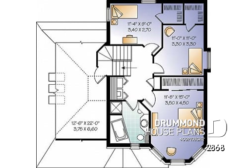2nd level - Victorian home design with garage, bonus room and 3 bedrooms - Girardon
