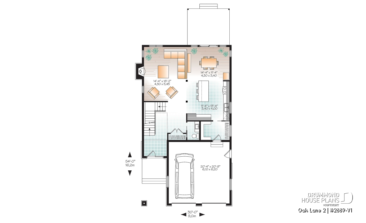 1st level - 3 bedroom Modern home design, nursery off the master bedroom, open floor plan, large pantry - Oak Lane 2