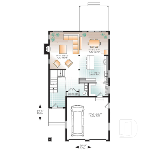 1st level - 3 bedroom Modern home design, nursery off the master bedroom, open floor plan, large pantry - Oak Lane 2