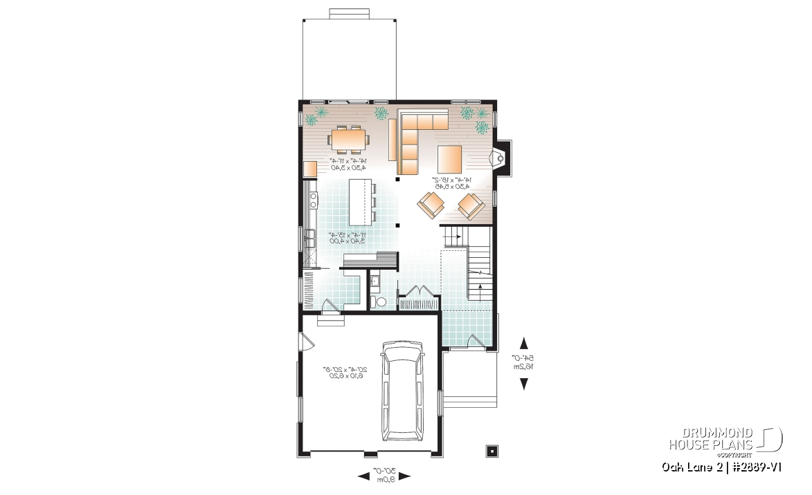 1st level - 3 bedroom Modern home design, nursery off the master bedroom, open floor plan, large pantry - Oak Lane 2