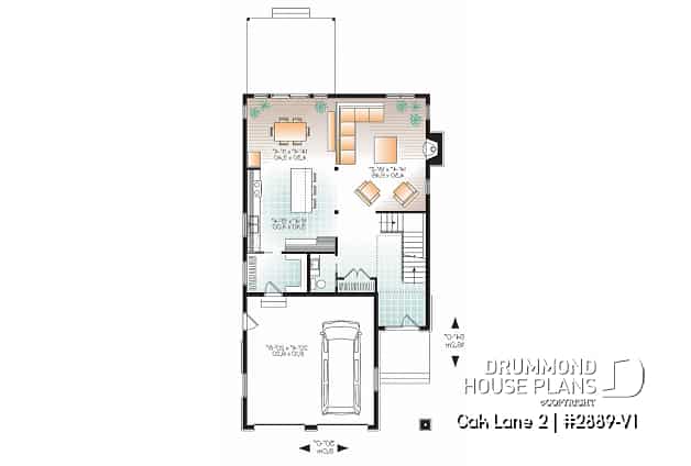 1st level - 3 bedroom Modern home design, nursery off the master bedroom, open floor plan, large pantry - Oak Lane 2