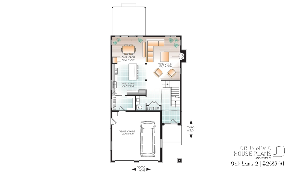 1st level - 3 bedroom Modern home design, nursery off the master bedroom, open floor plan, large pantry - Oak Lane 2