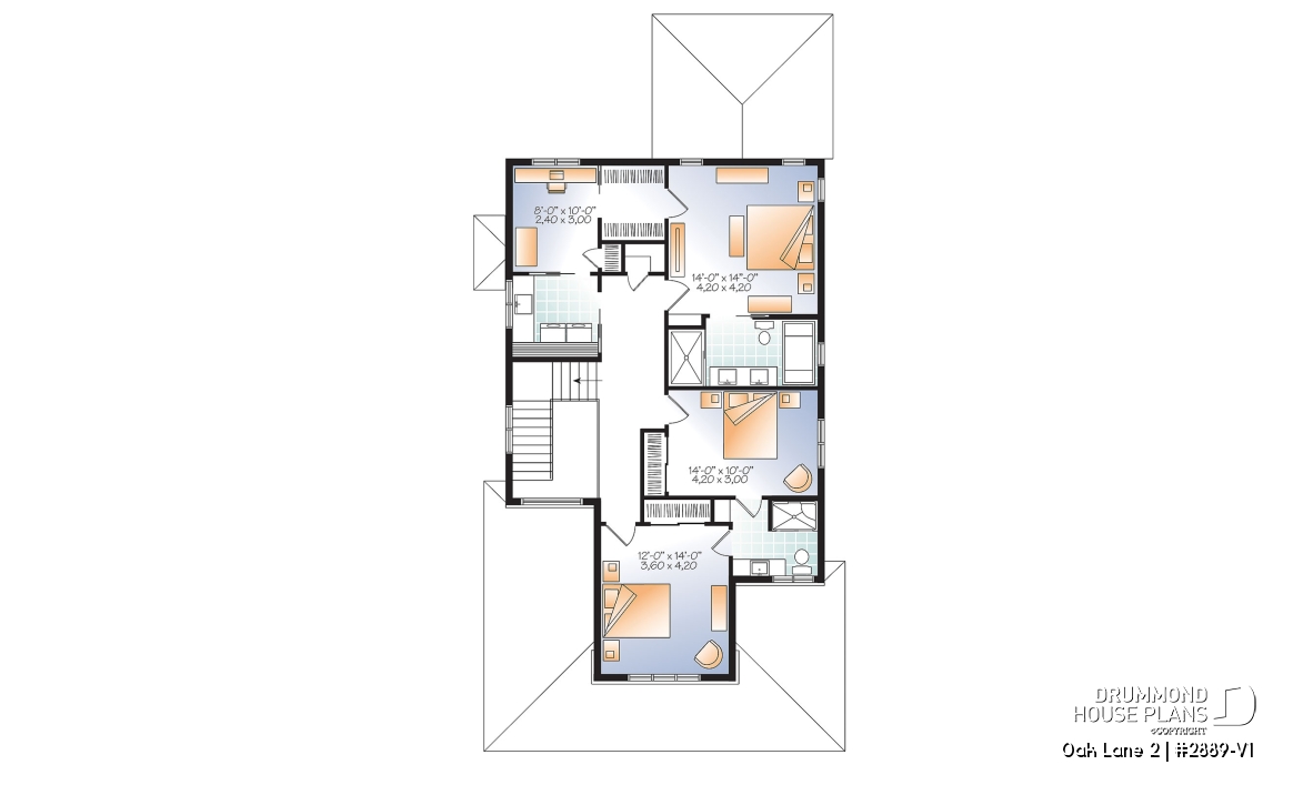 2nd level - 3 bedroom Modern home design, nursery off the master bedroom, open floor plan, large pantry - Oak Lane 2