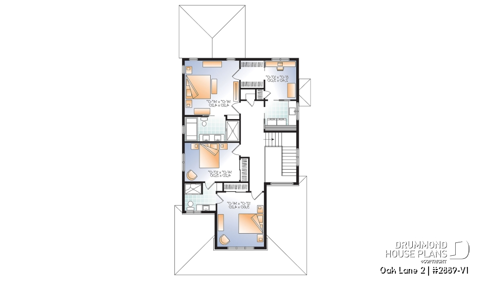 2nd level - 3 bedroom Modern home design, nursery off the master bedroom, open floor plan, large pantry - Oak Lane 2