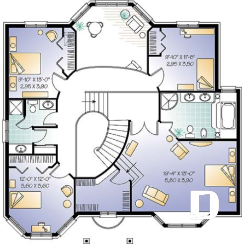 2nd level - European 2 storey home with 4 bedrooms , including XL master suite - Rockingham