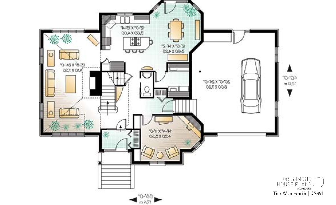 1st level - Home with x-large family room &amp; fireplace, home office, great master suite, cathedral ceiling, 2-car garage - The Wentworth