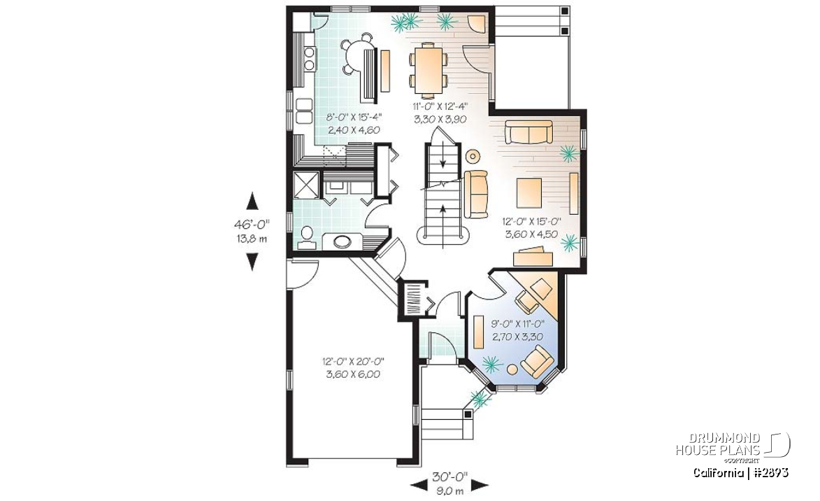 1st level - Floor plan including a small home gym, home office, cathedral ceiling, and more! - California