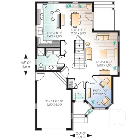1st level - Floor plan including a small home gym, home office, cathedral ceiling, and more! - California