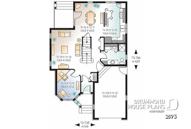 1st level - Floor plan including a small home gym, home office, cathedral ceiling, and more! - California